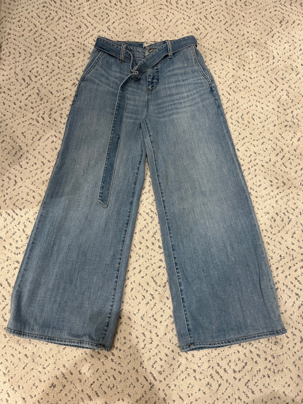 Liverpool Light Blue Wide-Leg Jeans with Self Tie